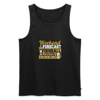 Cool Table Soccer Player Weekend Forecast Foosball - Men's Premium Organic Tank Top - black - Front - AI Model Male 178 light (178cm)