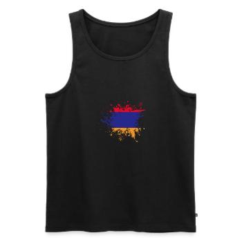 Drapeau arménien Arménie - Débardeur bio Premium Homme - noir - Devant - Michal (187cm)