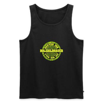 Gift for wood sculptor - Men's Premium Organic Tank Top - black - Front - Michal (187cm)