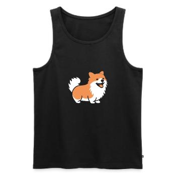 Spitz - Männer Premium Bio Tank Top - Schwarz - Vorne - AI Model Male 178 light (178cm)