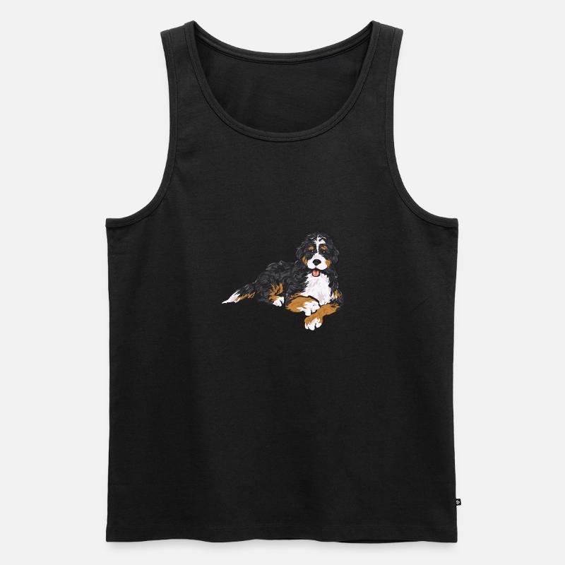 Bernedoodle Hund - Männer Premium Bio Tank Top - Schwarz