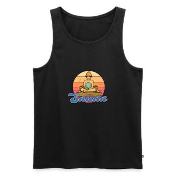 Sauna Sento Dampf Japan Spa Badehaus Tokio - Männer Premium Bio Tank Top - Schwarz - Vorne - Michal (187cm)