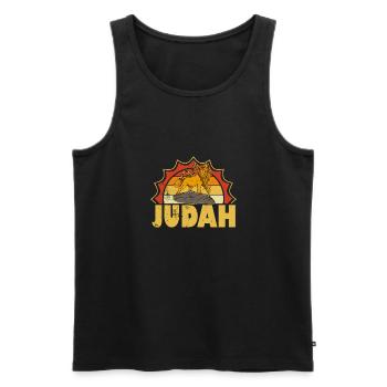 Löwe Judah Juda Rastafari Reggae Christentum Rasta - Männer Premium Bio Tank Top - Schwarz - Vorne - AI Model Male 178 light (178cm)