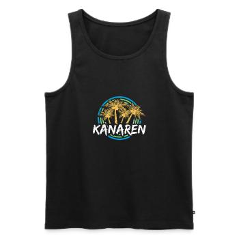 Kanaren als Urlaub - Männer Premium Bio Tank Top - Schwarz - Vorne - Michal (187cm)