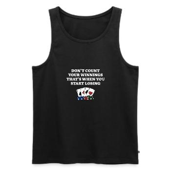 Ne comptez pas vos gains Poker Gambler Poker - Débardeur bio Premium Homme - noir - Devant - Michal (187cm)