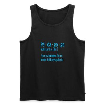 Pädagoge Pädagogen Schule Lehrer Unterricht - Männer Premium Bio Tank Top - Schwarz - Vorne - Michal (187cm)