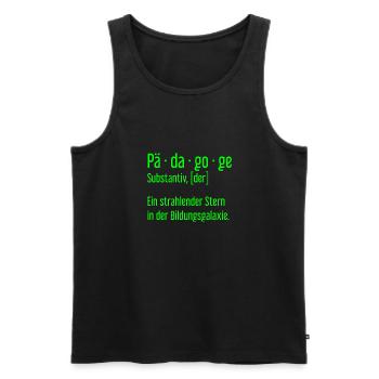 Pädagoge Pädagogen Schule Lehrer Unterricht - Männer Premium Bio Tank Top - Schwarz - Vorne - Michal (187cm)