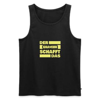 Engraver as work - Men's Premium Organic Tank Top - black - Front - Michal (187cm)