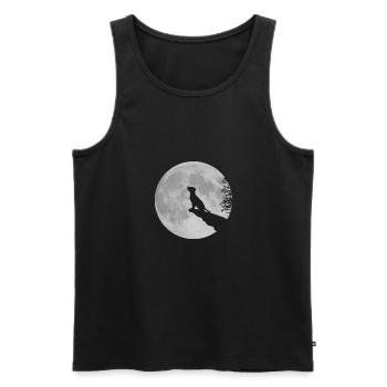 Full moon Cliff dog puppy puppy werewolf howl - Men's Premium Organic Tank Top - black - Front - Michal (187cm)