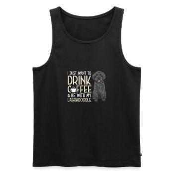 Labradoodle Hund - Männer Premium Bio Tank Top - Schwarz - Vorne - Michal (187cm)