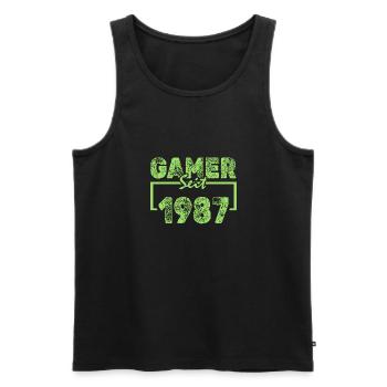 Jahr 1987 - Männer Premium Bio Tank Top - Schwarz - Vorne - AI Model Male 178 light (178cm)