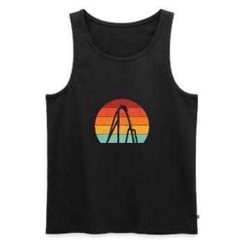 Amusement Park Vintage Theme Park Retro Roller Coa - Men's Premium Organic Tank Top - black - Front - Michal (187cm)