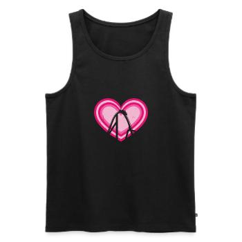 Parc à thème Vacances Retro Vintage Heart Roller Coa - Débardeur bio Premium Homme - noir - Devant - AI Model Male 178 light (178cm)