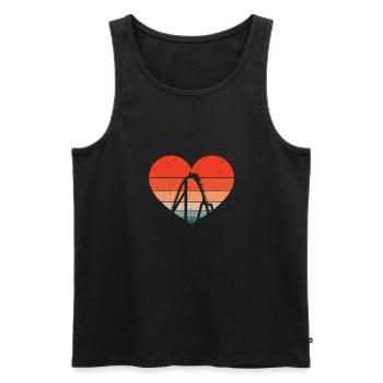 Retro Theme Park Vintage Heart Amusement Park Roll - Men's Premium Organic Tank Top - black - Front - Michal (187cm)