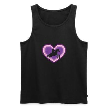Barrel Racing Lover Rodeo Event Silhouette Horse S - Débardeur bio Premium Homme - noir - Devant - Michal (187cm)