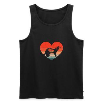 Funny Vintage Heart Weasel Retro Ferret Fan - Männer Premium Bio Tank Top - Schwarz - Vorne - Michal (187cm)