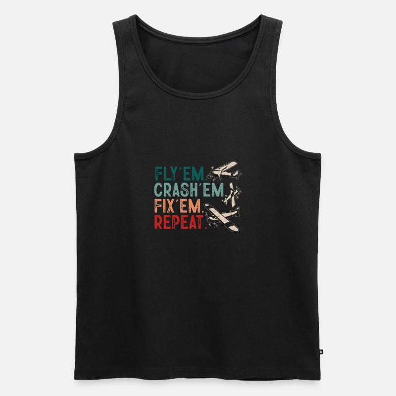 Ferngesteuertes Flugzeug Modellflugzeug - Männer Premium Bio Tank Top - Schwarz