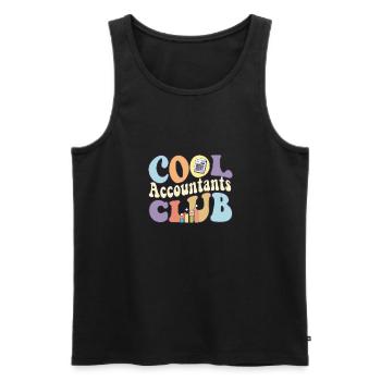 Cool Accountants Club CPA Squad Public certifié - Débardeur bio Premium Homme - noir - Devant - AI Model Male 178 light (178cm)