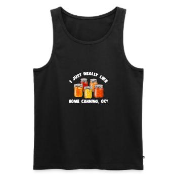 Canning, canning, canning, preserving food - Men's Premium Organic Tank Top - black - Front - AI Model Male 178 light (178cm)