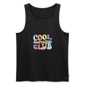 Rédacteur de l’équipe de journalistes du Cool Journalism Club - Débardeur bio Premium Homme - noir - Devant - AI Model Male 178 light (178cm)