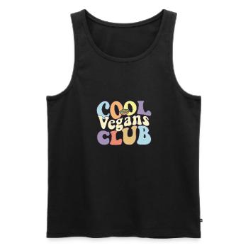 Cool Vegans Club Vegetarian Life Plant Based Diet - Männer Premium Bio Tank Top - Schwarz - Vorne - Michal (187cm)