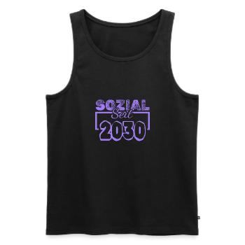 Sozialarbeiter 2030 - Männer Premium Bio Tank Top - Schwarz - Vorne - Michal (187cm)