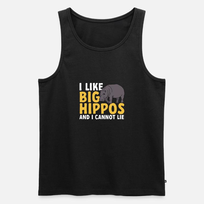 Flusspferd Nilpferd - Männer Premium Bio Tank Top - Schwarz