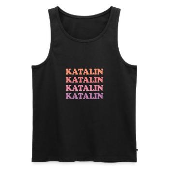 Name: Katalin - Men's Premium Organic Tank Top - black - Front - Michal (187cm)