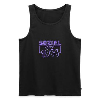 Sozial 1966 - Männer Premium Bio Tank Top - Schwarz - Vorne - AI Model Male 178 light (178cm)