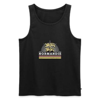Frankreich Reise Normandie Flagge Strand Urlaub - Männer Premium Bio Tank Top - Schwarz - Vorne - Michal (187cm)