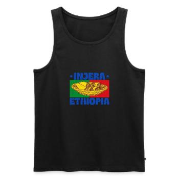 National Äthiopien Fladenbrot Küche National - Männer Premium Bio Tank Top - Schwarz - Vorne - AI Model Male 178 light (178cm)