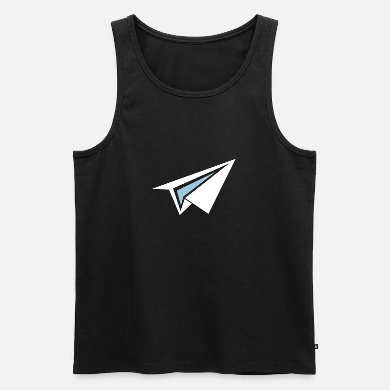Papierflieger Flugzeug - Männer Premium Bio Tank Top - Schwarz