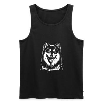 Chien LAPPHUND FINLANDAIS Wilsigns - Débardeur bio Premium Homme - noir - Devant - Michal (187cm)