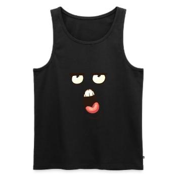 Visage Dessin animé LOL - Débardeur bio Premium Homme - noir - Devant - AI Model Male 178 light (178cm)