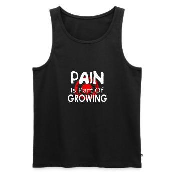 Schmerz ist Teil der wachsenden Motivation - Männer Premium Bio Tank Top - Schwarz - Vorne - AI Model Male 178 light (178cm)