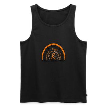 Rainbow Multiple Sclerosis Warrior - Men's Premium Organic Tank Top - black - Front - Michal (187cm)