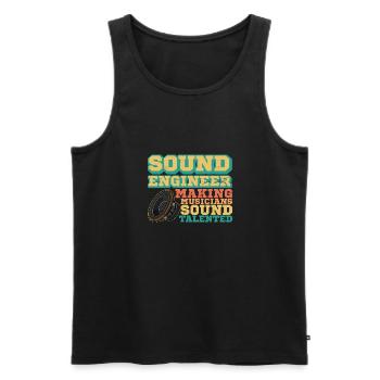 Subwoofer Elektroakustik Mixer Tontechniker - Männer Premium Bio Tank Top - Schwarz - Vorne - AI Model Male 178 light (178cm)