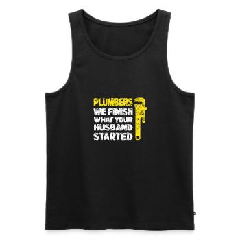 Handwerker Installateur Spruch Klempner - Männer Premium Bio Tank Top - Schwarz - Vorne - Michal (187cm)