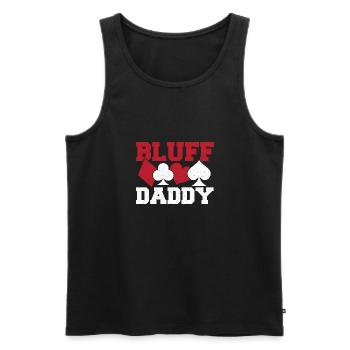 Bluff Daddy Poker Texas Hold'em Father Playing Car - Men's Premium Organic Tank Top - black - Front - AI Model Male 178 light (178cm)