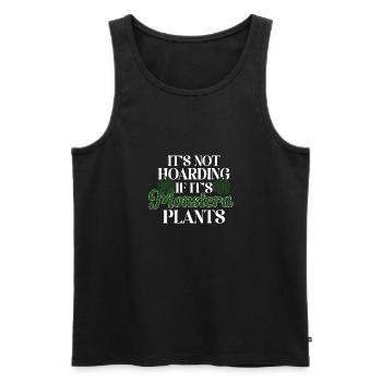 Monstera Deliciosa Albo Plante d’intérieur botanique - Débardeur bio Premium Homme - noir - Devant - AI Model Male 178 light (178cm)