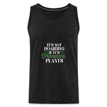 Monstera Deliciosa Albo Plante d’intérieur botanique - Débardeur bio Premium Homme - charbon - Devant - Alexander (188cm)