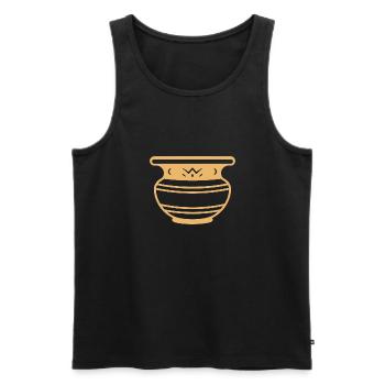 Pottery - Men's Premium Organic Tank Top - black - Front - Michal (187cm)