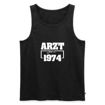 19 - Männer Premium Bio Tank Top - Schwarz - Vorne - Michal (187cm)