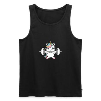 Humour musculation - Débardeur bio Premium Homme - noir - Devant - AI Model Male 178 light (178cm)