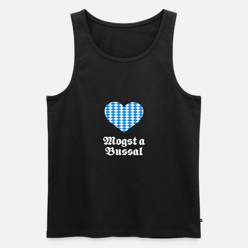 Herz - Männer Premium Bio Tank Top - Schwarz