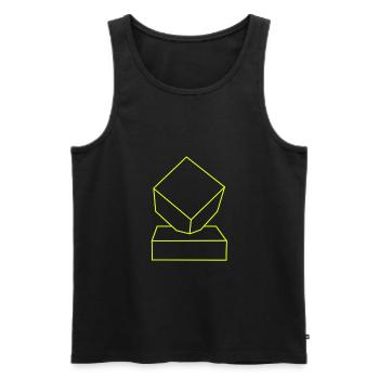 Cobble Roubaix Icon Gelb groß - Männer Premium Bio Tank Top - Schwarz - Vorne - AI Model Male 178 light (178cm)