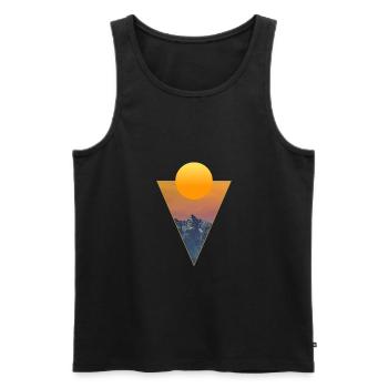 Sunset in the mountains - Men's Premium Organic Tank Top - black - Front - AI Model Male 178 light (178cm)