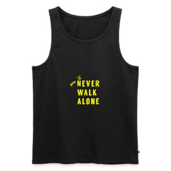 never walk alone - Débardeur bio Premium Homme - noir - Devant - Michal (187cm)