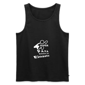 Super Dad always on duty - white - Men's Premium Organic Tank Top - black - Front - AI Model Male 178 light (178cm)