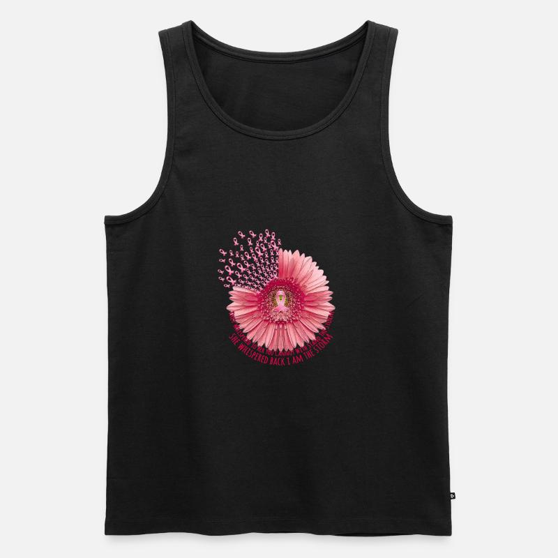 Brustkrebs-Blume - Männer Premium Bio Tank Top - Schwarz
